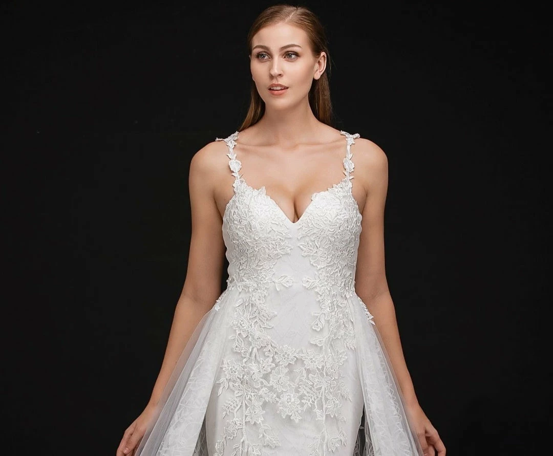 Discontinued Nina Canacci 3159 Long Lace Glitter Over Skirt Wedding Dress Destination Bridal 8 Discontinued Nina Canacci 3159 Long Lace Glitter Over Skirt Wedding Dress Destination Bridal