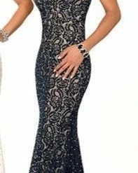 In Stock Envious Couture 1118 Size 0, 6, 12 Long Lace Formal Dress Sweetheart Embellished