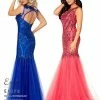 In Stock Mermaid Dresses Envious Couture 1078 Sequin Mermaid Prom Dress Formal Gown Sheer Royal Size 4, 6, 10, 12