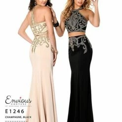 In Stock Envious Couture 1246 Black Size 00 Prom Dress Pageant Two Piece Evening Gown