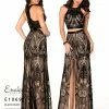 In Stock CLEARANCE Envious Couture 1069 Size 2 Two Piece Sequin Lace Dress Formal Gown Slit