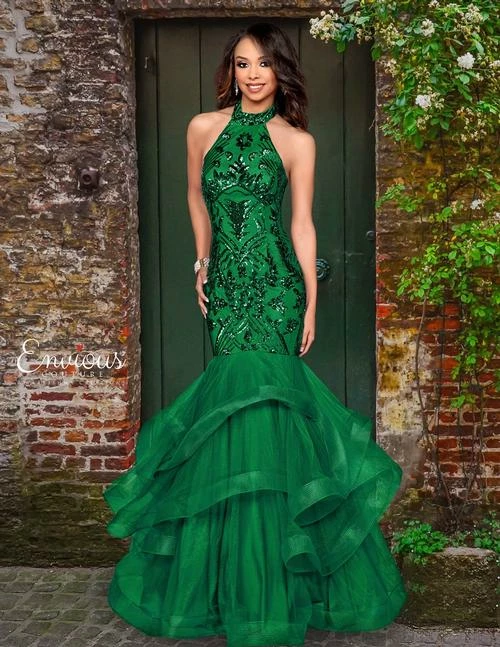 Envious Couture 18034 Sequin Prom Dress High Neckline Mermaid Halter 18 Envious Couture 18034 Sequin Prom Dress High Neckline Mermaid Halter