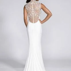 In Stock Envious Couture 15134 Ivory/Nude Sizes 0 Prom Dress Pageant Gown Long Sleeve Dresses