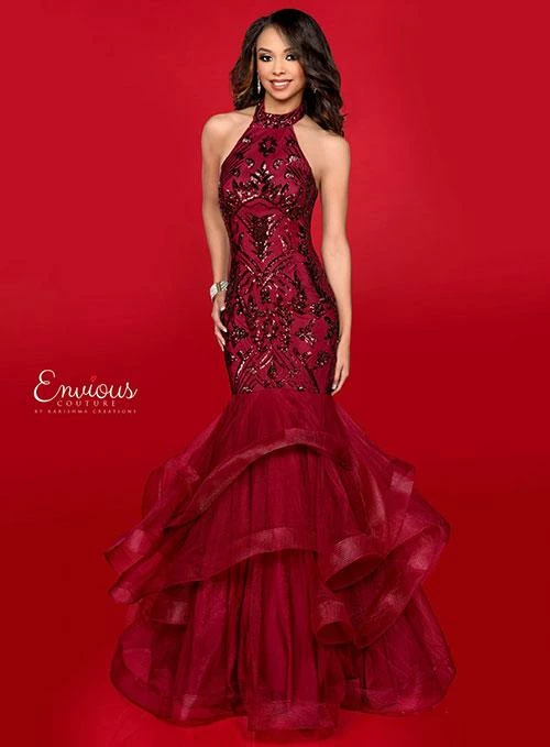 Mermaid Dresses Envious Couture 18034 High Neckline Sequin Mermaid Prom Dress Ruffle Gown 11 Mermaid Dresses Envious Couture 18034 High Neckline Sequin Mermaid Prom Dress Ruffle Gown