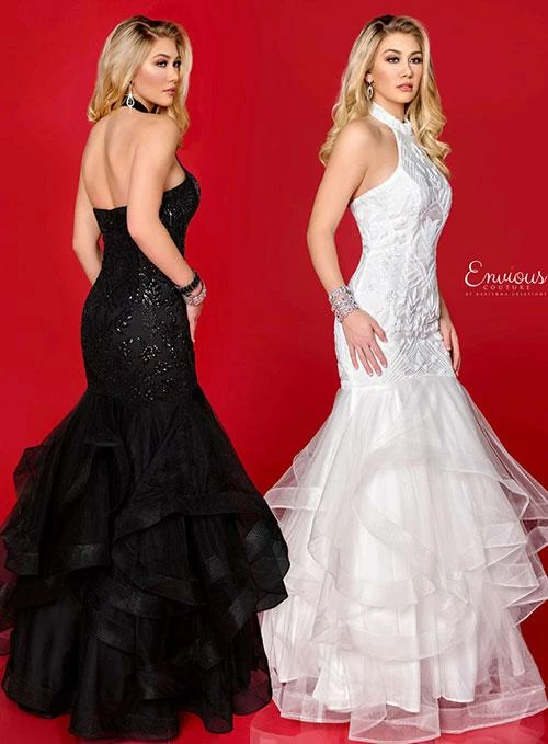 Mermaid Dresses Envious Couture 18034 High Neckline Sequin Mermaid Prom Dress Ruffle Gown 9 Mermaid Dresses Envious Couture 18034 High Neckline Sequin Mermaid Prom Dress Ruffle Gown