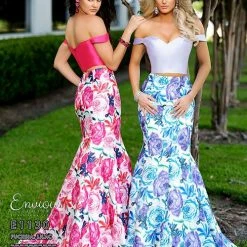 In Stock Envious Couture E 1130 Fuchsia Size 14 Two Piece Mermaid Prom Dress