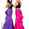 In Stock Envious Couture 1110 Size 0, 6 Sheer Lace Mermaid Prom Dress Ruffle Train Pink Mermaid Dresses