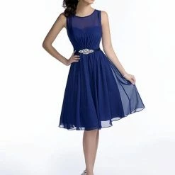 In Stock Adagio BM 125 Short Chiffon A Line Formal Reception Dress Sheer High Neck Size 10 CLEARANCE