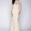 In Stock Envious Couture 15014 Size 00 Prom Dress Champagne Long Sleeves Evening Gown Backless Dresses