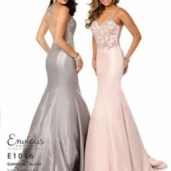 In Stock Envious Couture 1016 Gunmetal Size 10 Mermaid Prom Dress