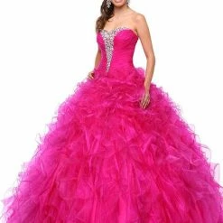 In Stock Envious Couture 2167 Size 12 Quinceanera Ballgown Dress Crystal Ruffle Pink Ballgown Dresses