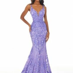 In Stock Mermaid Dresses Ashley Lauren 11015 Size 10 Rose Sequin Prom Dress Mermaid