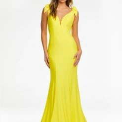 Ashleylauren Ashley Lauren 11183 Jersey Evening Gown With Bows & Draped Details In The Back 29 Ashleylauren Ashley Lauren 11183 Jersey Evening Gown With Bows & Draped Details In The Back
