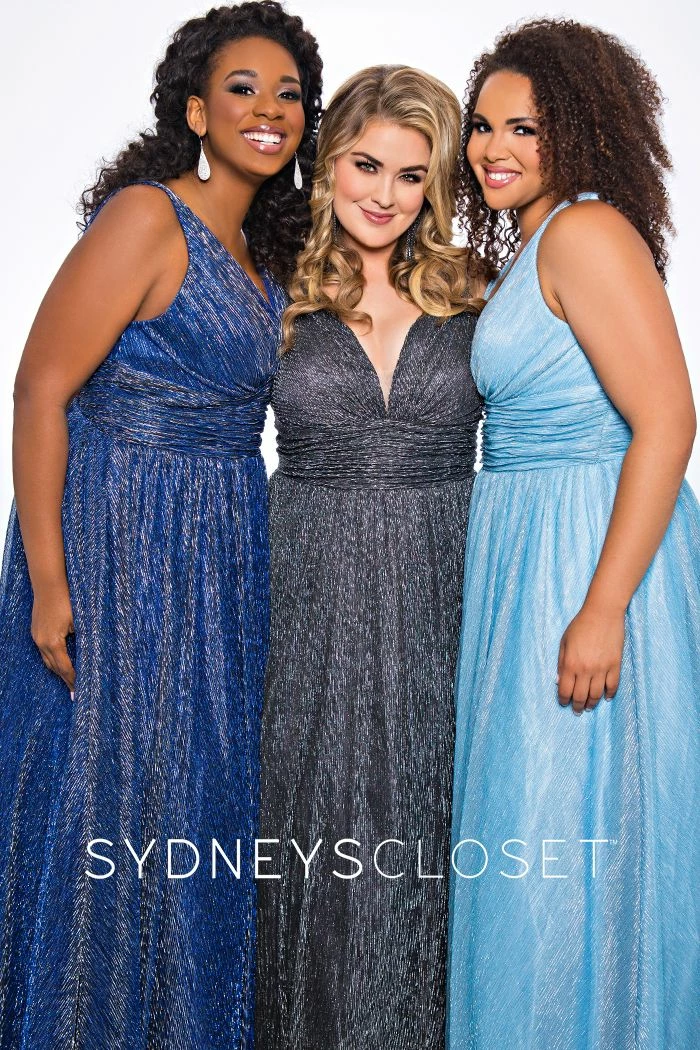 Discontinued Long Sleeve Dresses Sydneys Closet SC 7284 V Neckline Wide Straps Plus Size Prom Dress Evening Gown 11 Discontinued Long Sleeve Dresses Sydneys Closet SC 7284 V Neckline Wide Straps Plus Size Prom Dress Evening Gown