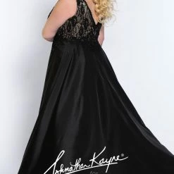 In Stock Long Sleeve Dresses Johnathan Kayne Sydney's Closet JK 2016 Size 18 Plus Size Lace Prom Dress Evening Gown