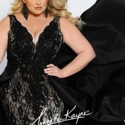 In Stock Johnathan Kayne For Sydney's Closet JK 2016 Size 16 Lace Prom Dress Stingray Dress Long Sleeve Dresses