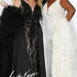 In Stock Long Sleeve Dresses Johnathan Kayne Sydney's Closet JK 2016 Size 18 Plus Size Lace Prom Dress Evening Gown