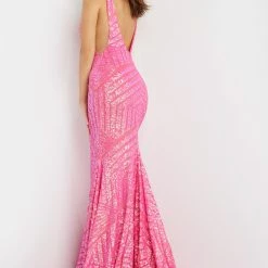Jovani 59762 Sequin Embellished Mermaid Prom Dress Pageant Gown Plunging Neckline 50 Jovani 59762 Sequin Embellished Mermaid Prom Dress Pageant Gown Plunging Neckline