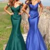 In Stock Mermaid Dresses Jovani JVN 3245 Size 2 Royal Mermaid Prom Dress Off The Shoulder Evening Gown