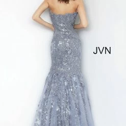JVN By Jovani Mermaid Dresses Jovani JVN00874 Long Lace Sequin Mermaid Prom Dress Evening Gown Pageant