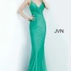 In Stock Jovani JVN00904 Long Fitted Size 2 Hunter Stretch V Neck Prom Dress Stretch Train 1 In Stock Jovani JVN00904 Long Fitted Size 2 Hunter Stretch V Neck Prom Dress Stretch Train