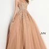 In Stock Jovani JVN00925 Size 4 Embellished Lace Ball Gown Prom Dress Plunging Neckline Ballgown Dresses