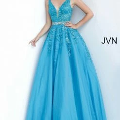In Stock Jovani JVN00925 Size 4 Embellished Lace Ball Gown Prom Dress Plunging Neckline Ballgown Dresses 11 In Stock Jovani JVN00925 Size 4 Embellished Lace Ball Gown Prom Dress Plunging Neckline Ballgown Dresses
