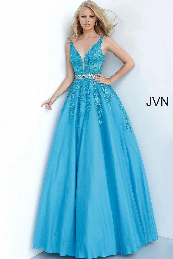 In Stock Jovani JVN00925 Size 4 Embellished Lace Ball Gown Prom Dress Plunging Neckline Ballgown Dresses 4 In Stock Jovani JVN00925 Size 4 Embellished Lace Ball Gown Prom Dress Plunging Neckline Ballgown Dresses