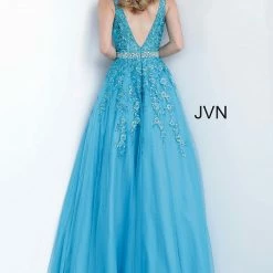 In Stock Jovani JVN00925 Size 4 Embellished Lace Ball Gown Prom Dress Plunging Neckline Ballgown Dresses 14 In Stock Jovani JVN00925 Size 4 Embellished Lace Ball Gown Prom Dress Plunging Neckline Ballgown Dresses