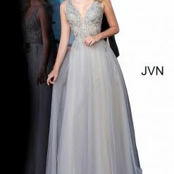 Discontinued Jovani JVN00942 Long Sheer Embroidered Tulle Ball Gown Prom Dress Plunging Neckline 11 Discontinued Jovani JVN00942 Long Sheer Embroidered Tulle Ball Gown Prom Dress Plunging Neckline