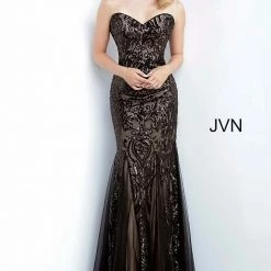 In Stock Mermaid Dresses Jovani JVN00954 Size 2 Black Embellished Sequin Shimmer Mermaid Prom Dress