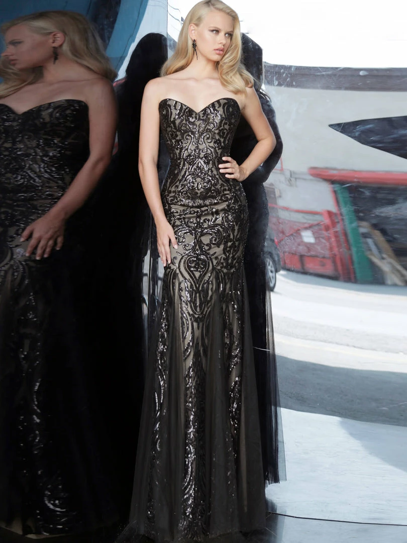 In Stock Jovani JVN00954 Size 18 Plus Sized Sequin Shimmer Mermaid Prom Dress Tulle Embellished Mermaid Dresses 6 In Stock Jovani JVN00954 Size 18 Plus Sized Sequin Shimmer Mermaid Prom Dress Tulle Embellished Mermaid Dresses