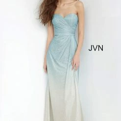 JVN By Jovani Jovani JVN01015 Long Fitted Iridescent Shimmer Prom Dress Ombre Sweetheart