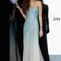 JVN By Jovani Jovani JVN01015 Long Fitted Iridescent Shimmer Prom Dress Ombre Sweetheart
