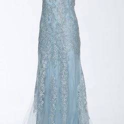 Discontinued Jovani JVN02011 Long Off The Shoulder Prom Dress Embellished Embroidery Gown Fringe & Tassels