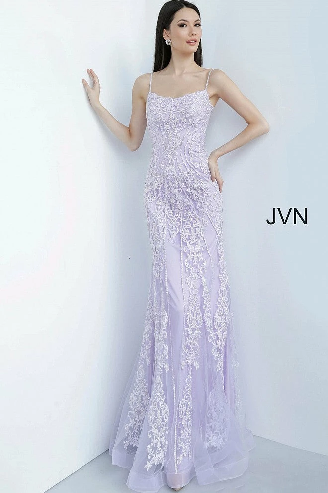In Stock Mermaid Dresses Jovani JVN02012 Size 10 Lilac Prom Dress Fitted Embroidered Lace Corset Tulle 6 In Stock Mermaid Dresses Jovani JVN02012 Size 10 Lilac Prom Dress Fitted Embroidered Lace Corset Tulle