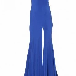 Discontinued Corset Dresses Jovani JVN02071 High Slit V Neckline Fitted Prom Dress Evening Gown Backless Corset