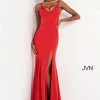 Discontinued Corset Dresses Jovani JVN02071 High Slit V Neckline Fitted Prom Dress Evening Gown Backless Corset