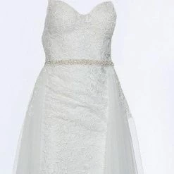 Discontinued Jovani JVN02260 Long Lace Embellished Belt Prom Dress Pageant Gown Tulle