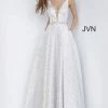 In Stock Ballgown Dresses Jovani JVN02263 Size 6 Metallic Shimmer Ballgown Prom Dress Open Back Pockets 2 In Stock Ballgown Dresses Jovani JVN02263 Size 6 Metallic Shimmer Ballgown Prom Dress Open Back Pockets