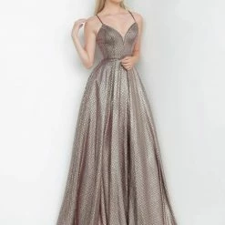 In Stock Jovani JVN02317 Size 4 Metallic Ball Gown Prom Dress V Neckline Formal Gown Ballgown Dresses