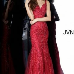 In Stock Jovani JVN02319 Size 4 Fitted Embellished Lace Prom Dress Mermaid Glitter Shimmer