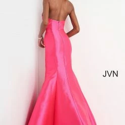 In Stock Mermaid Dresses Jovani JVN02365 Size 6 Long Mikado Fitted Mermaid Pageant Prom Dress Prom Peak Neckline