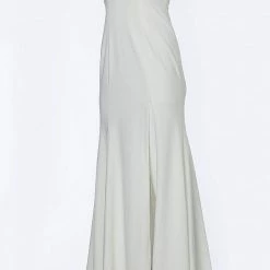 Discontinued Jovani JVN02713 Long Crepe Embellished Belt Prom Dress V Neck Slit Train Fit Flare 14 Discontinued Jovani JVN02713 Long Crepe Embellished Belt Prom Dress V Neck Slit Train Fit Flare