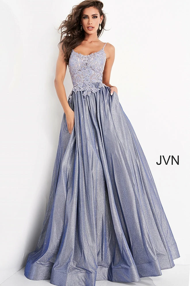 JVN By Jovani Jovani JVN 03038 Sheer Lace Bodice Shimmer Iridescent Prom Dress Ball Gown Ballgown Dresses 3 JVN By Jovani Jovani JVN 03038 Sheer Lace Bodice Shimmer Iridescent Prom Dress Ball Gown Ballgown Dresses