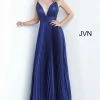 Discontinued Jovani JVN03061 Long Iridescent Pleated Prom Dress Shimmer V Neck Evening Gown