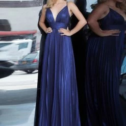 Discontinued Jovani JVN03061 Plunging Neckline Pleated Prom Dress Pageant Gown Evening Dress Ballgown Dresses 9 Discontinued Jovani JVN03061 Plunging Neckline Pleated Prom Dress Pageant Gown Evening Dress Ballgown Dresses