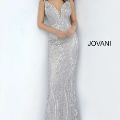 JVN By Jovani Jovani JVN03112 Long Fitted Embellished Lace Prom Dress Pageant Gown V Neck 9 JVN By Jovani Jovani JVN03112 Long Fitted Embellished Lace Prom Dress Pageant Gown V Neck
