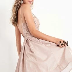 JVN By Jovani Jovani JVN04010 Short Fit And Flare Shimmer Cocktail Dress Homecoming Dress Sheer 11 JVN By Jovani Jovani JVN04010 Short Fit And Flare Shimmer Cocktail Dress Homecoming Dress Sheer