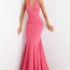 JVN By Jovani Jovani JVN04223 Long Mermaid Prom Pageant Dress Halter Neckline Backless Glitter Mermaid Dresses